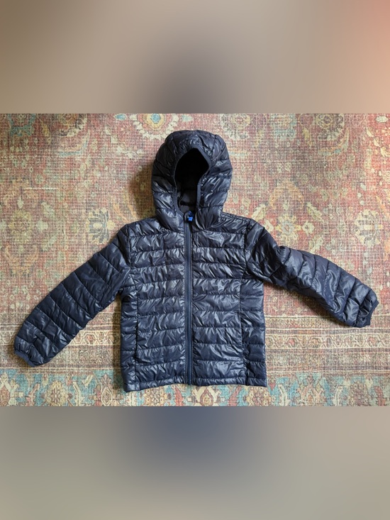 Primary Other - Primary Kids 6-7 Hooded Blue Puffer Jacket